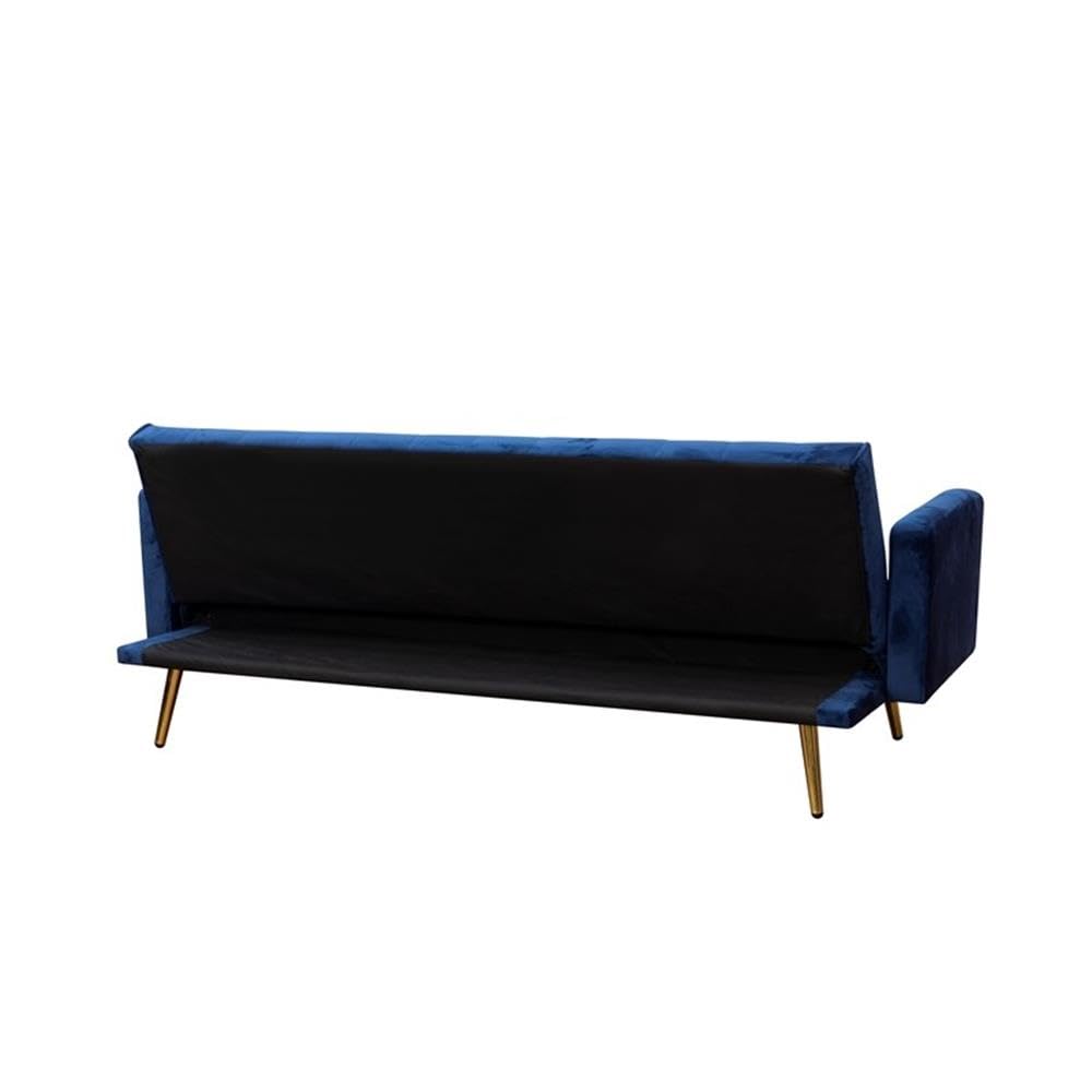 Navy Blue Velvet Convertible Sofa Bed U196