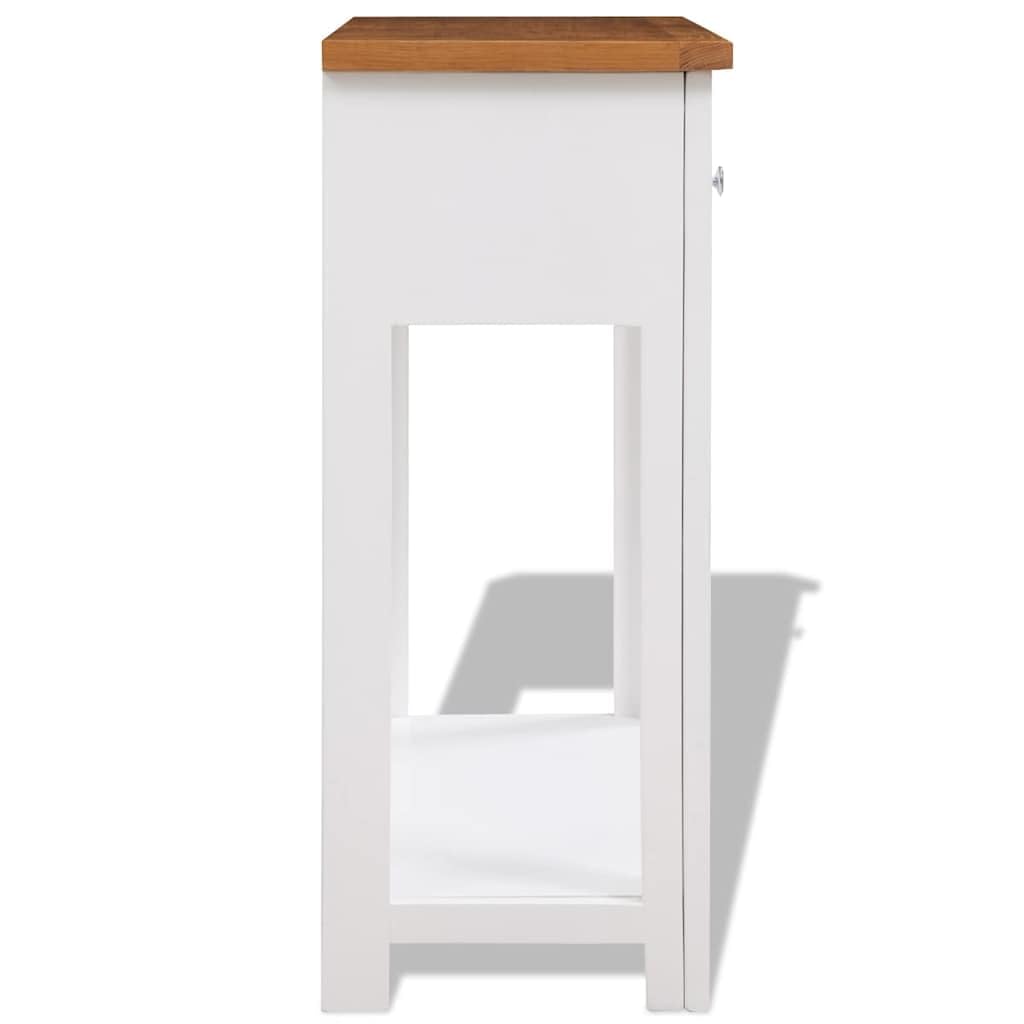 Solid Oak Console Table with Drawers J891