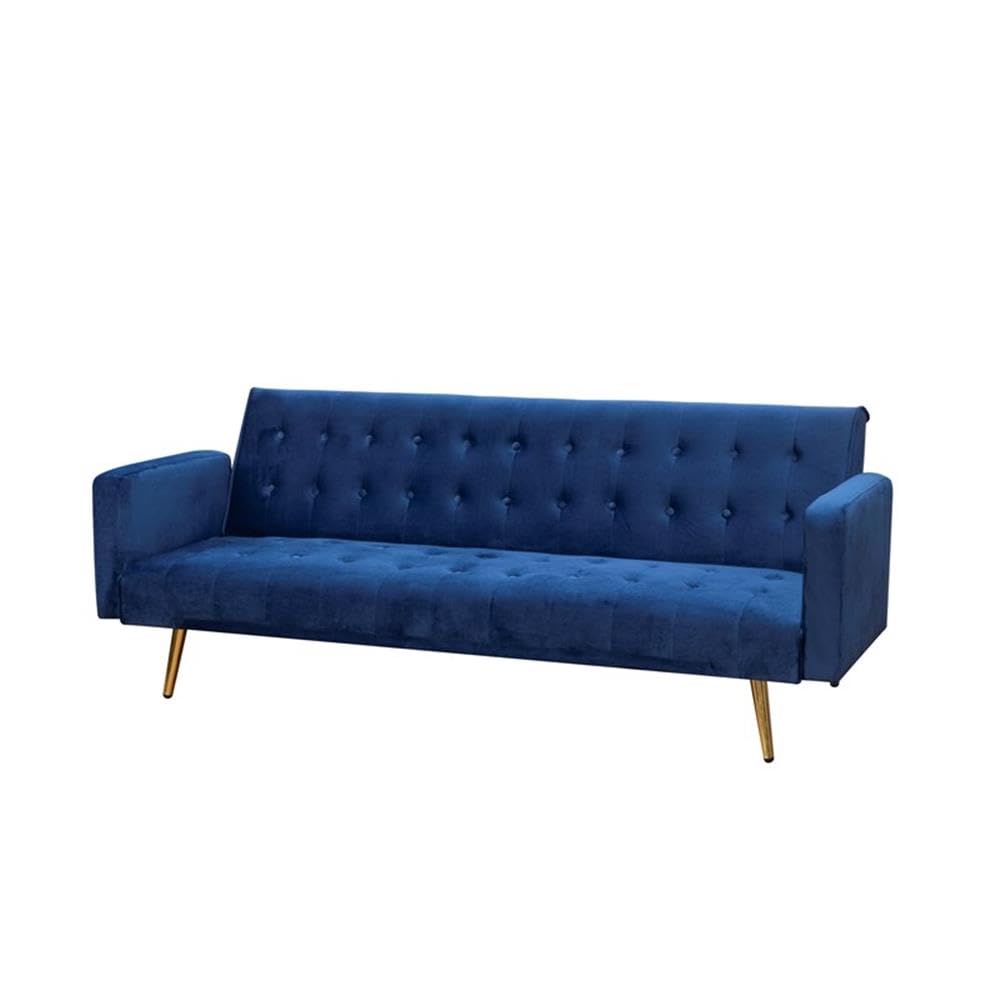 Navy Blue Velvet Convertible Sofa Bed U196