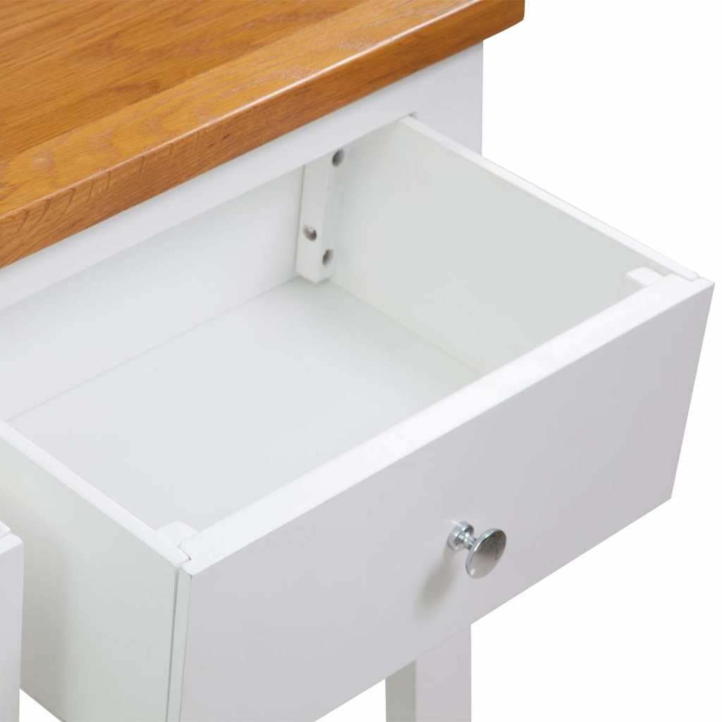 Solid Oak Console Table with Drawers J891