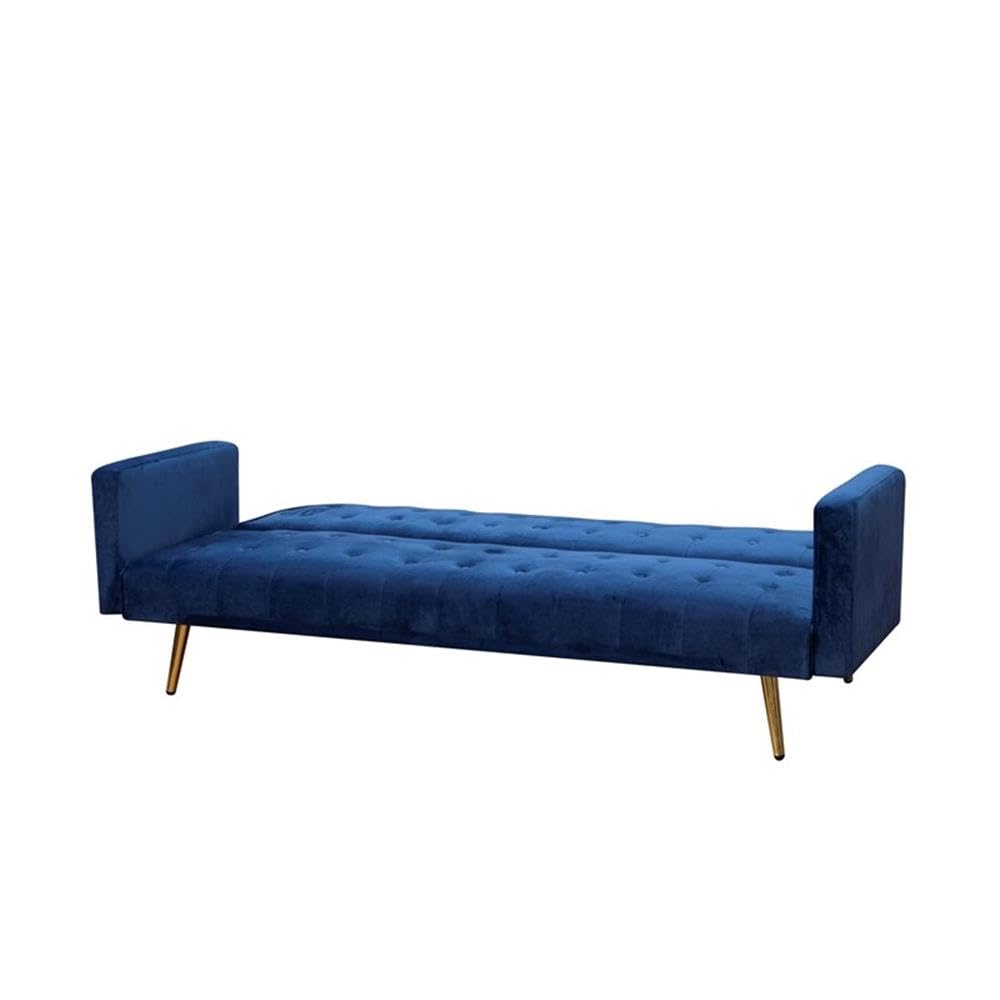 Navy Blue Velvet Convertible Sofa Bed U196