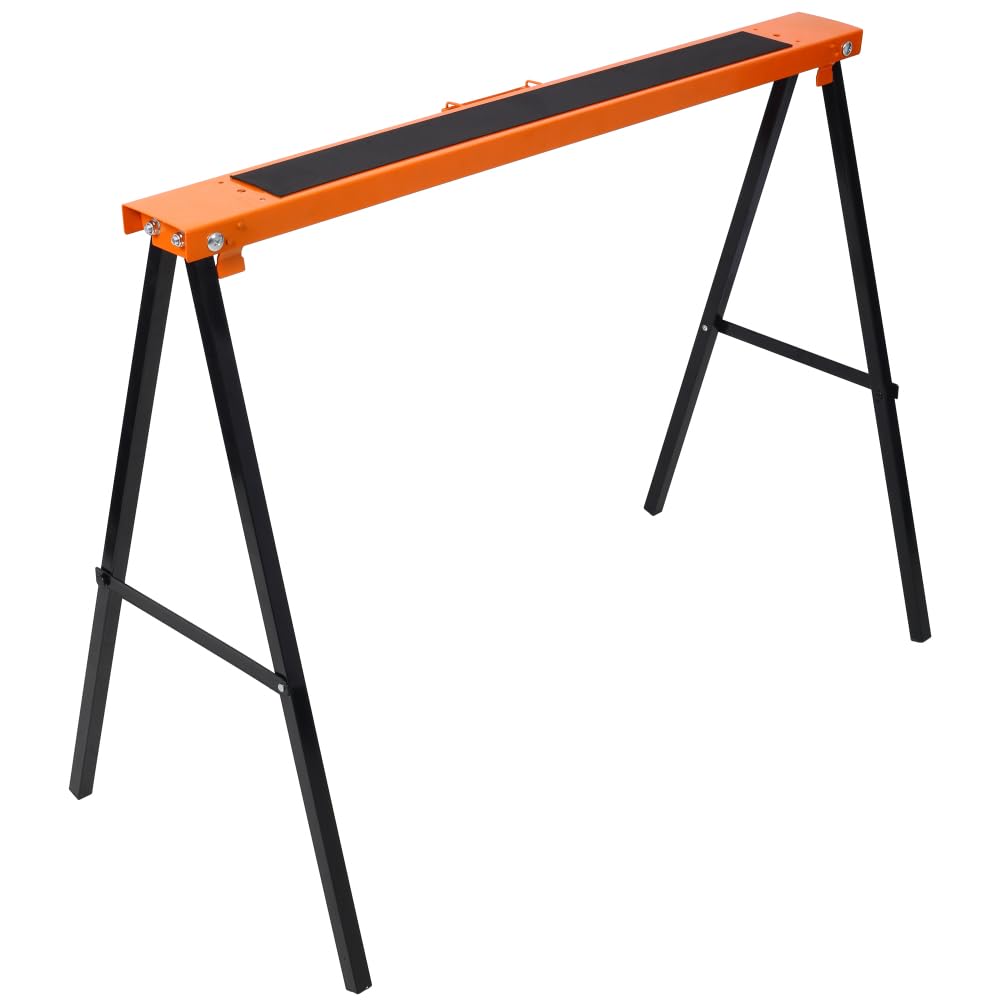 Folding Sawhorse 2 Pack Heavy Duty 550 lbs Capacity Portable Collapsible Metal Frame Non-Slip V134553