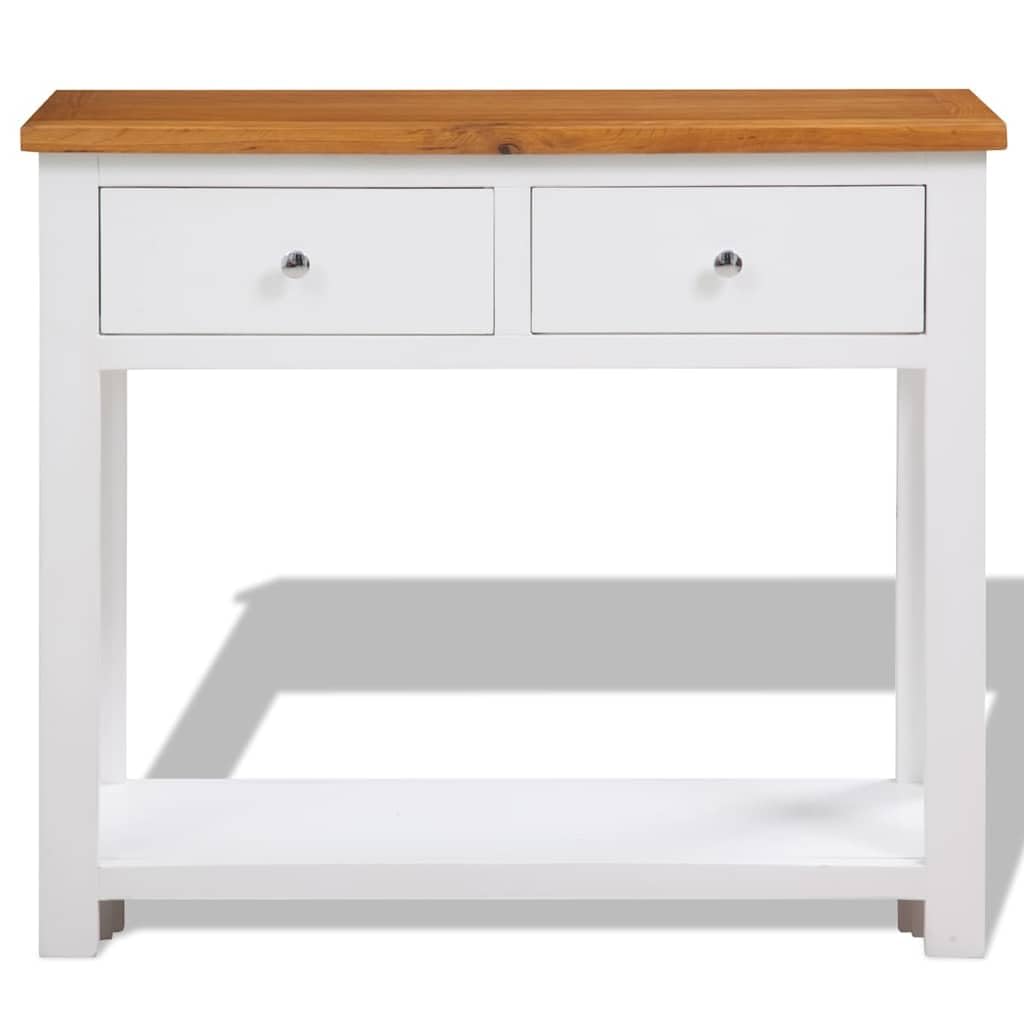 Solid Oak Console Table with Drawers J891