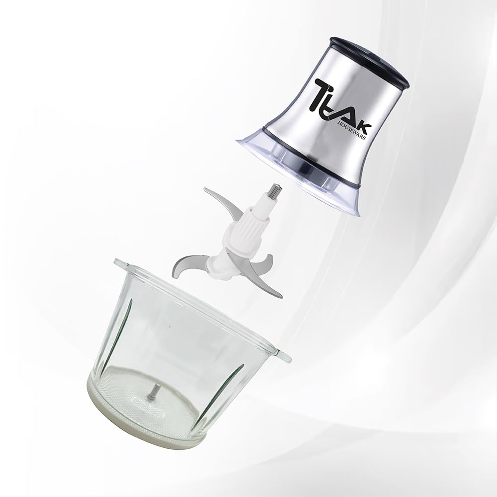 Electric Food Chopper with 3L Glass Bowl, 300W Motor, 4 Blades Y2067