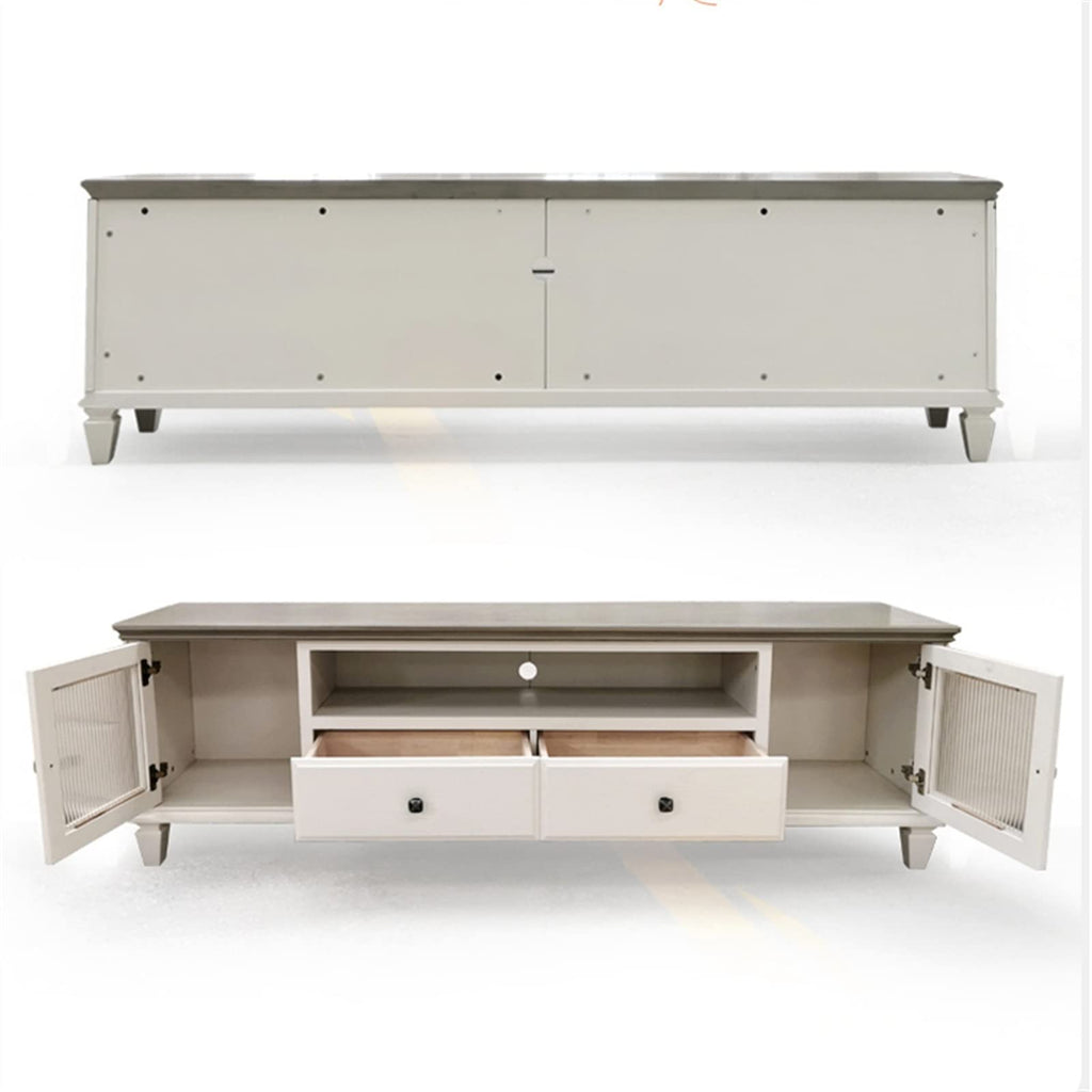 Modern TV Stand with 2 Drawers, 2 Storage Cabinets & 1 Open Shelf O49351