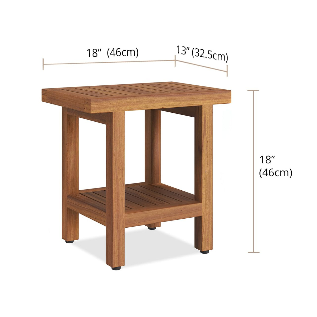 18" Teak Shower Bench with Shelf Z352525
