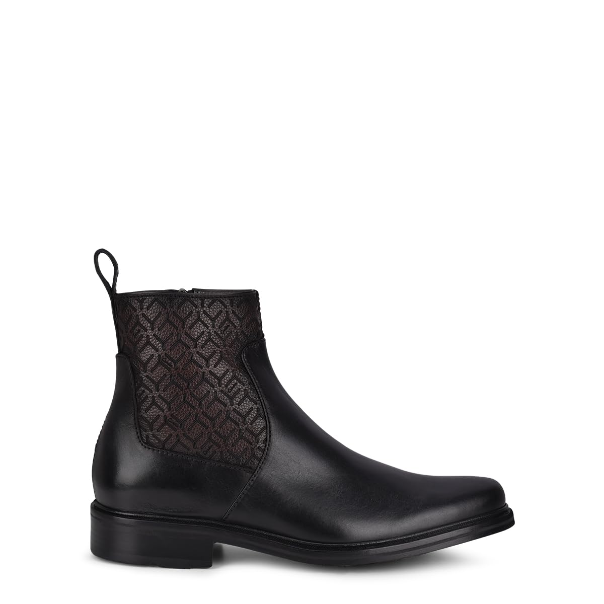 Black Genuine Deer Leather Booties P97571