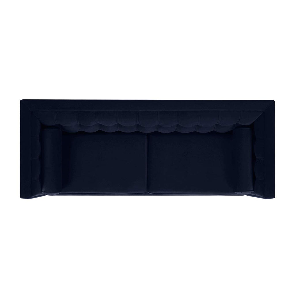 Dark Navy Blue Performance Velvet Tufted Sofa X625887