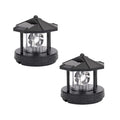 2 Pcs Solar Powered Lighthouse Shape Light N725383
