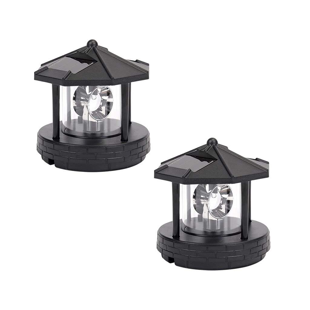 2 Pcs Solar Powered Lighthouse Shape Light N725383