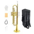 Bb Trumpet Standard Kit with Carrying Case 7C Mouthpiece Clean Cloth Gloves Brass Instrument F577