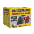 Heavy Duty 42-Gallon 3 Mil Black Garbage Bags 32 Counts P8789