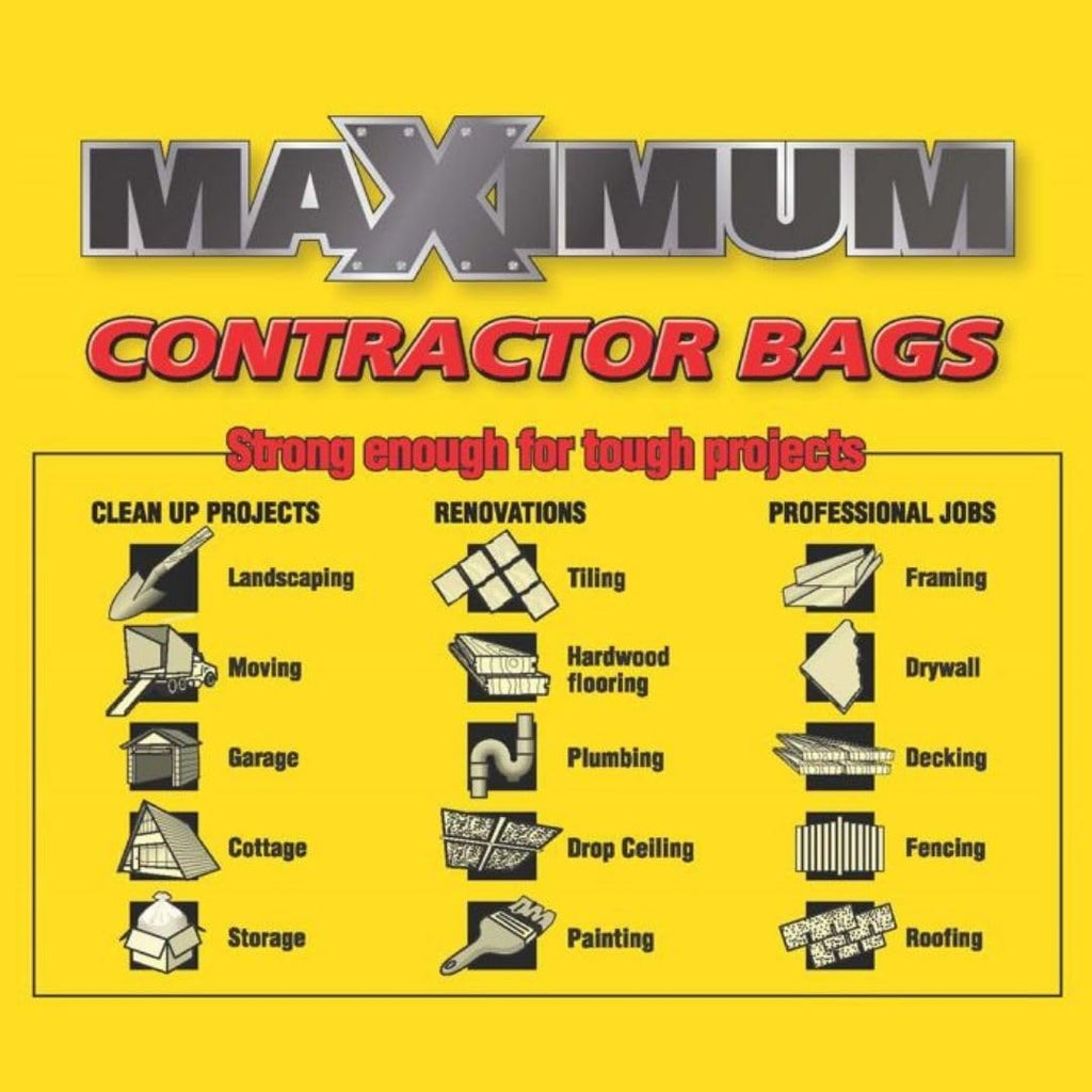 Heavy Duty 42-Gallon 3 Mil Black Garbage Bags 32 Counts P8789