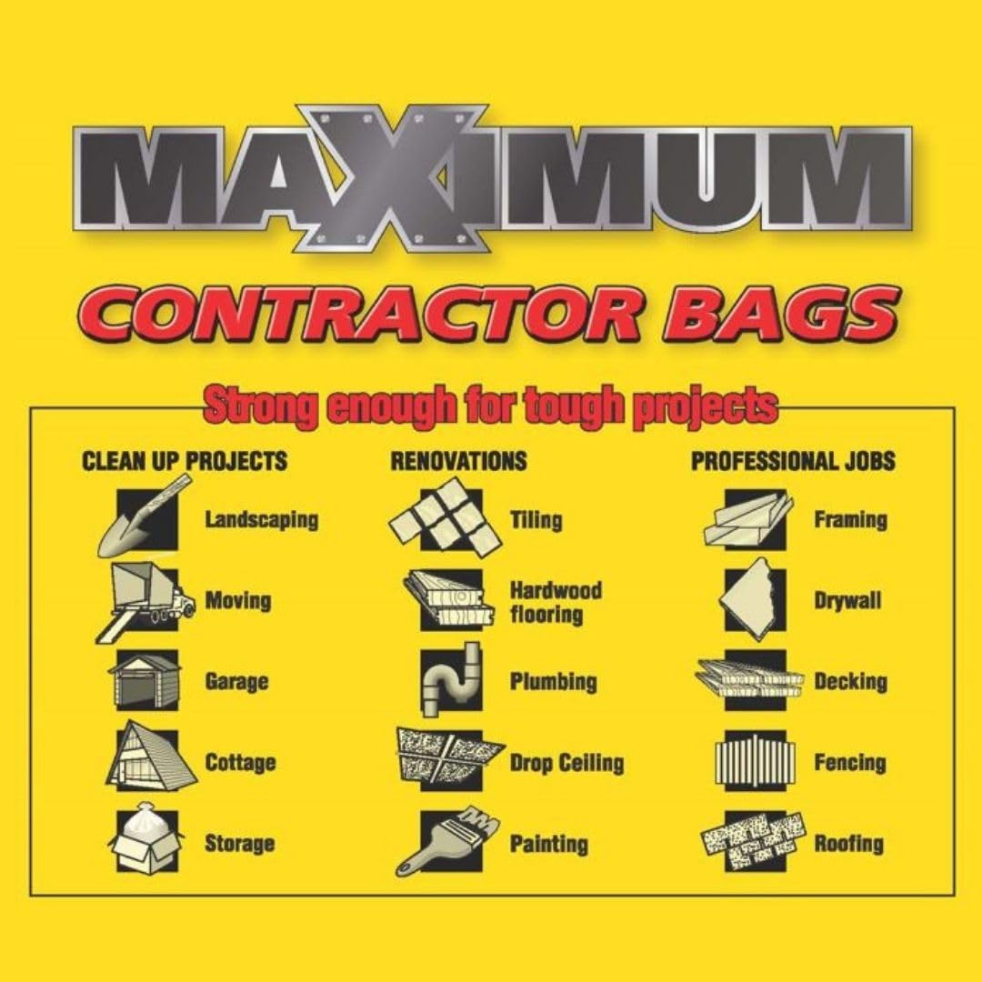Heavy Duty 42-Gallon 3 Mil Black Garbage Bags 32 Counts P8789