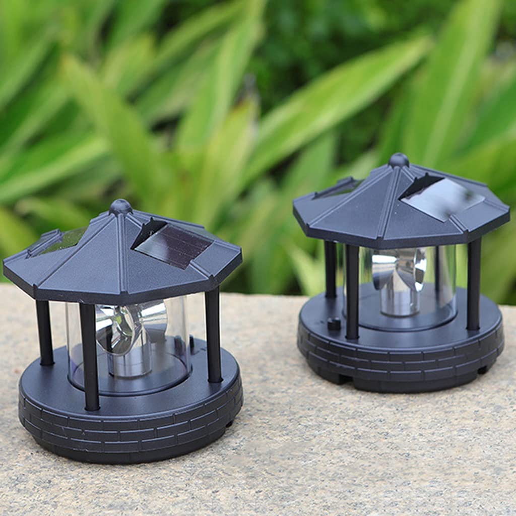 2 Pcs Solar Powered Lighthouse Shape Light N725383