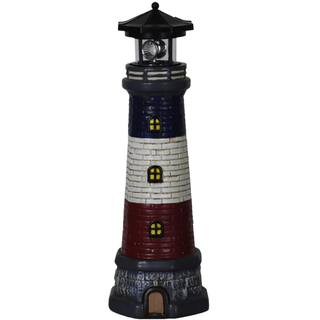 15" Tall Waterproof Resin Lighthouse Lamp with 360° Rotating LED R6516