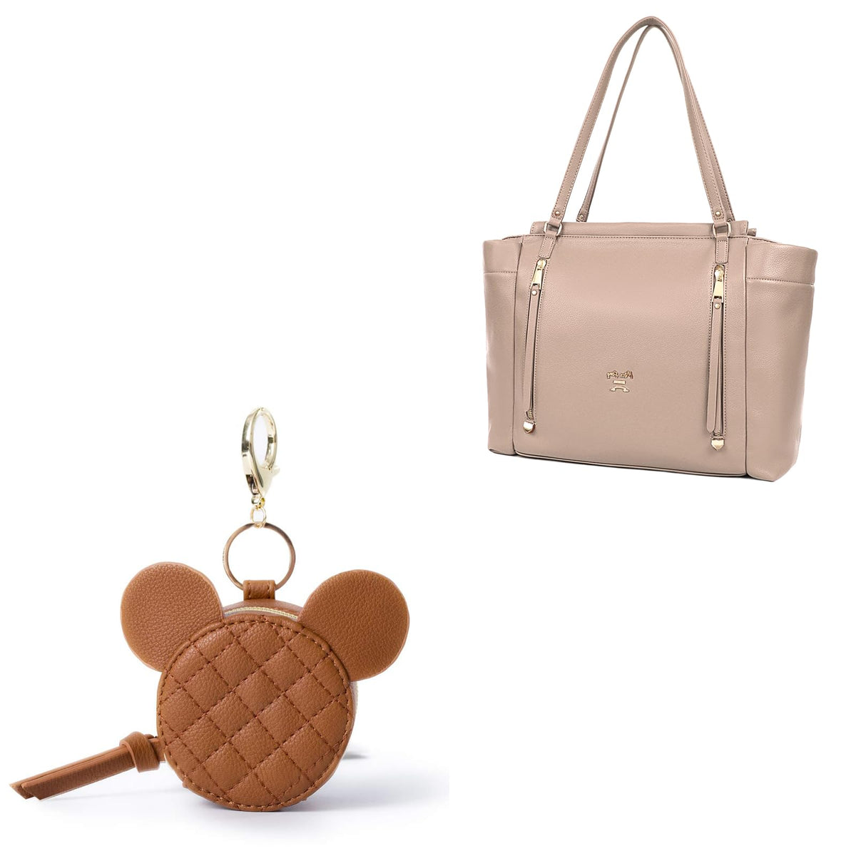 Leather Diaper Bag Backpack with Pacifier Case F69896