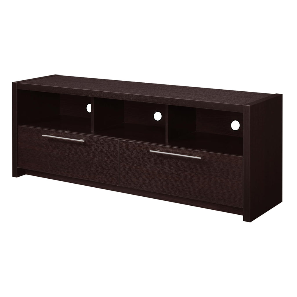 Espresso TV Stand with Storage Cabinets & Shelves I769