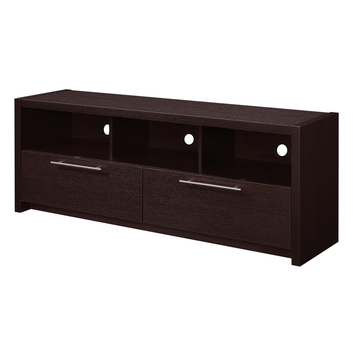 Espresso TV Stand with Storage Cabinets & Shelves I769