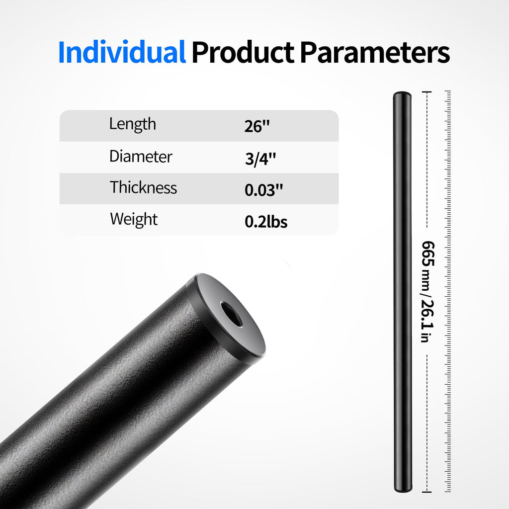 101 Pack 26" x 3/4" Black Round Aluminum Balusters B953322