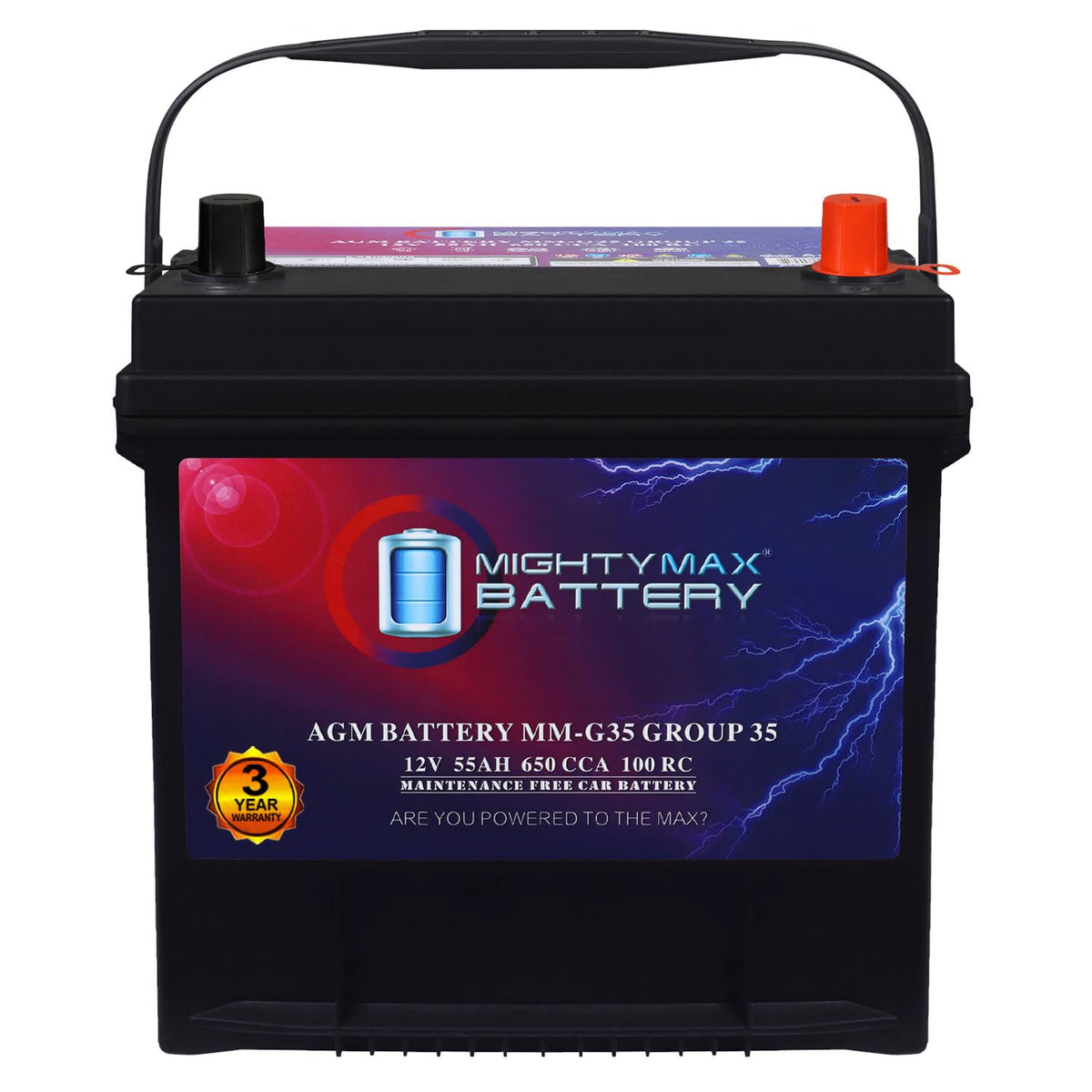 12V 55Ah AGM Replacement Battery V6121