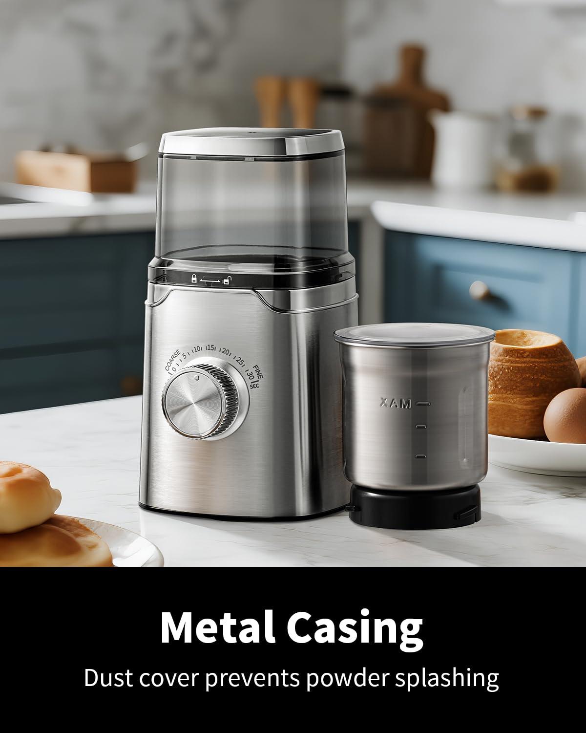 Electric Blade Coffee Grinder with Removable Stainless Steel Bowl V38695