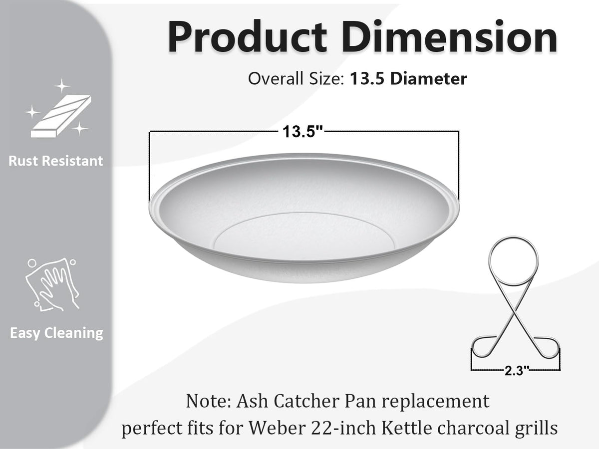 Silver Ash Catcher Pan for 22-inch Kettle Charcoal Grills C6442