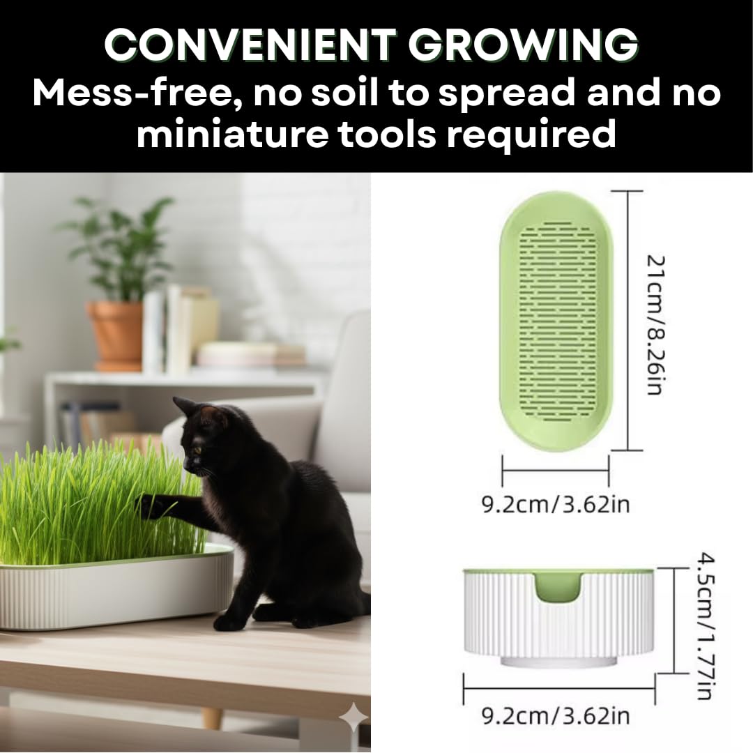Hydroponic Cat Grass Grow Kit with 2 Oz Non-GMO Seeds O931917