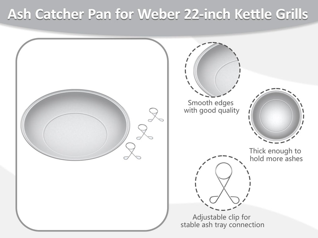 Silver Ash Catcher Pan for 22-inch Kettle Charcoal Grills C6442