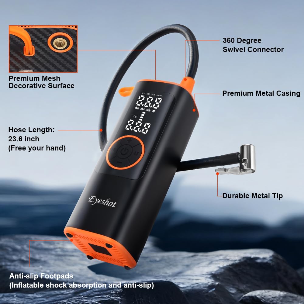 150PSI Cordless Portable Air Compressor with Digital Pressure Gauge I556