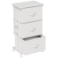 White 3 Drawer Fabric Dresser F44741