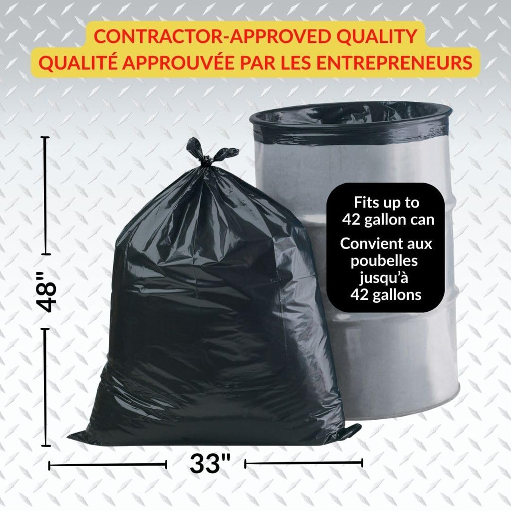 Heavy Duty 42-Gallon 3 Mil Black Garbage Bags 32 Counts P8789