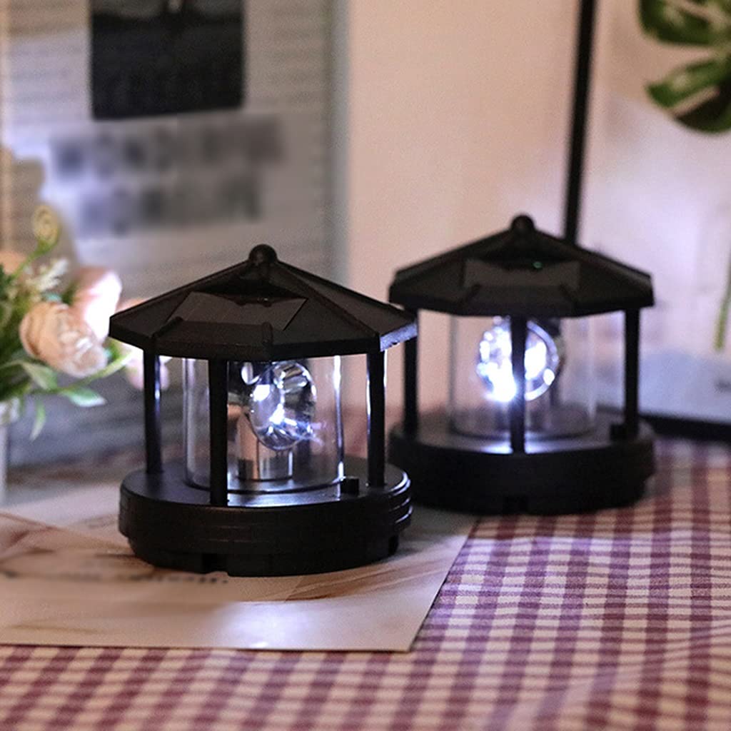 2 Pcs Solar Powered Lighthouse Shape Light N725383