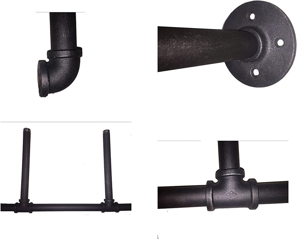 14" Deep 2Pcs Industrial Retro Wall Mount Iron Pipe Shelf Q274