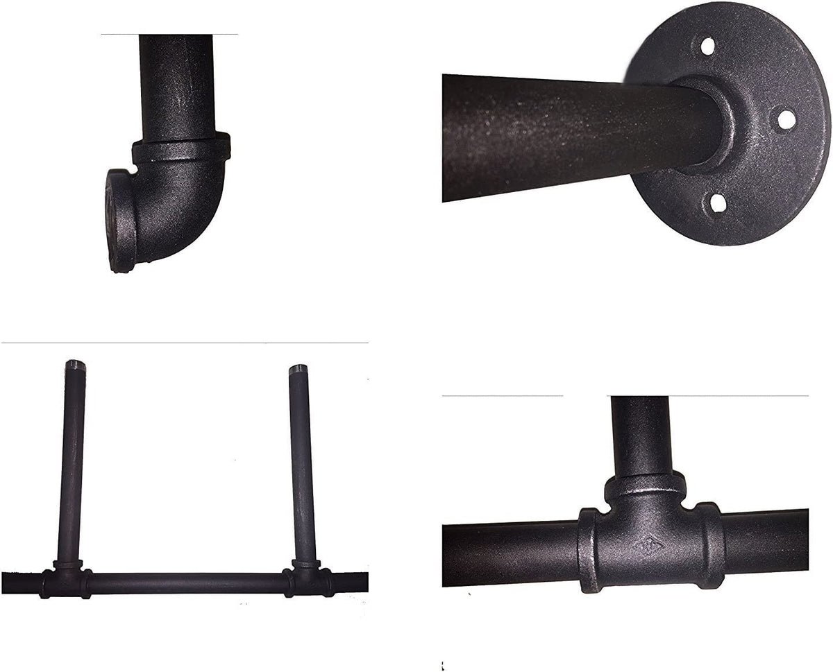 14" Deep 2Pcs Industrial Retro Wall Mount Iron Pipe Shelf Q274