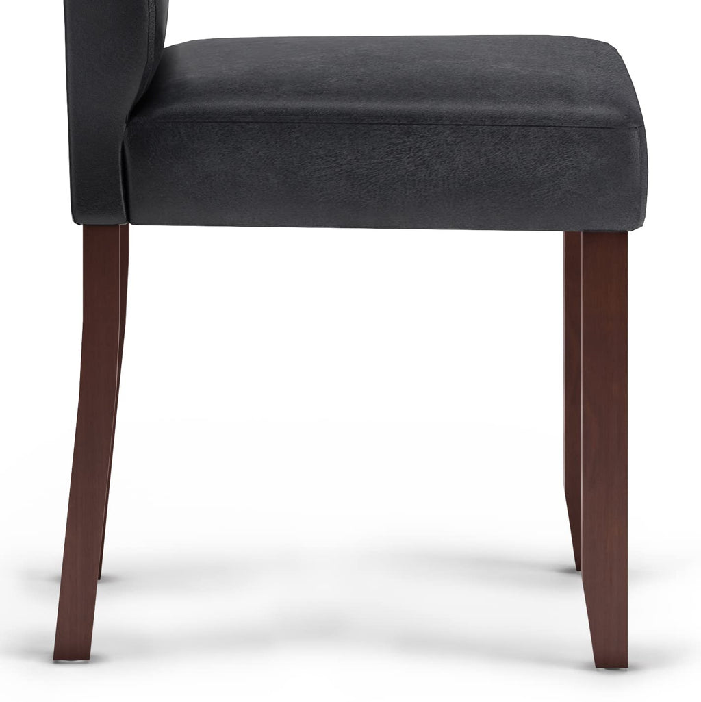 Vegan Leather Parsons Dining Chairs Black Set of 2 N264