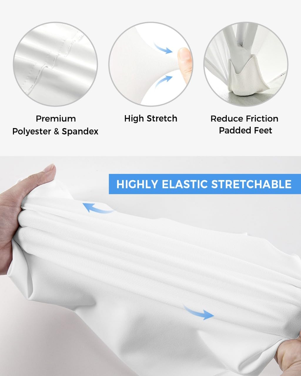 White Speckles Grain Spandex Fitted Table Cover H35862