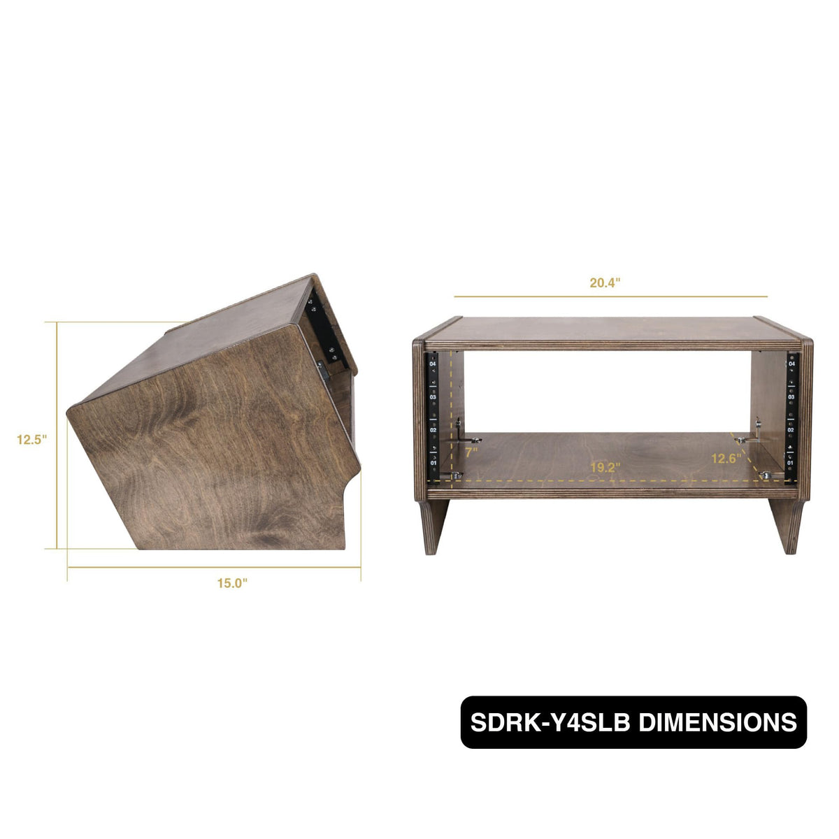 4U Angled Desktop Studio Rack with Baltic Birch Plywood F819501