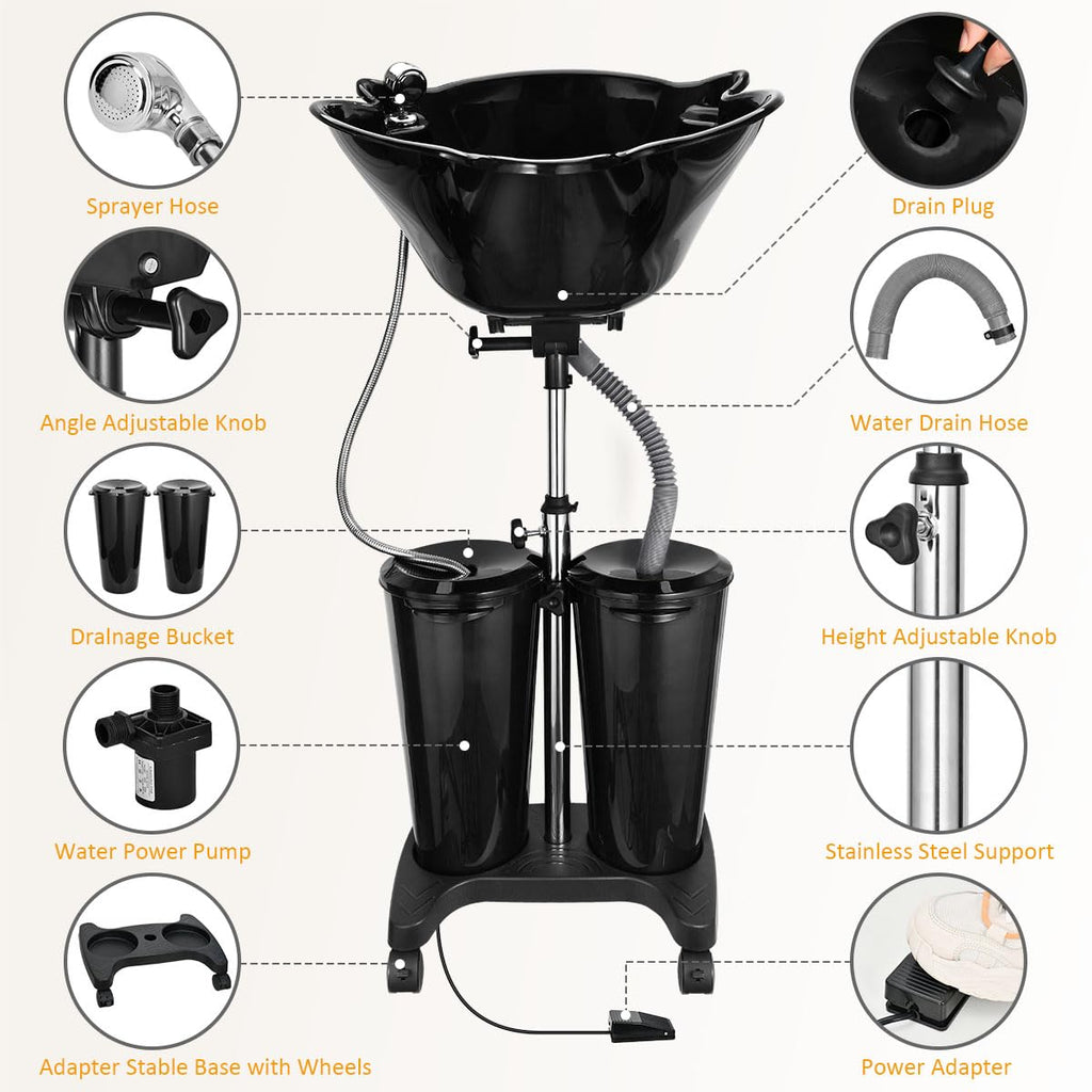 Portable Shampoo Bowl with Electric Pump K532
