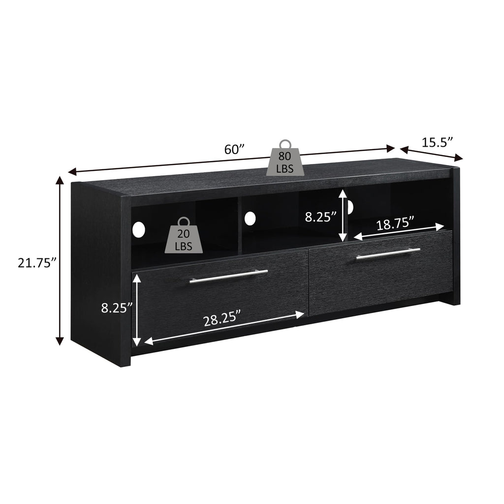 Espresso TV Stand with Storage Cabinets & Shelves I769