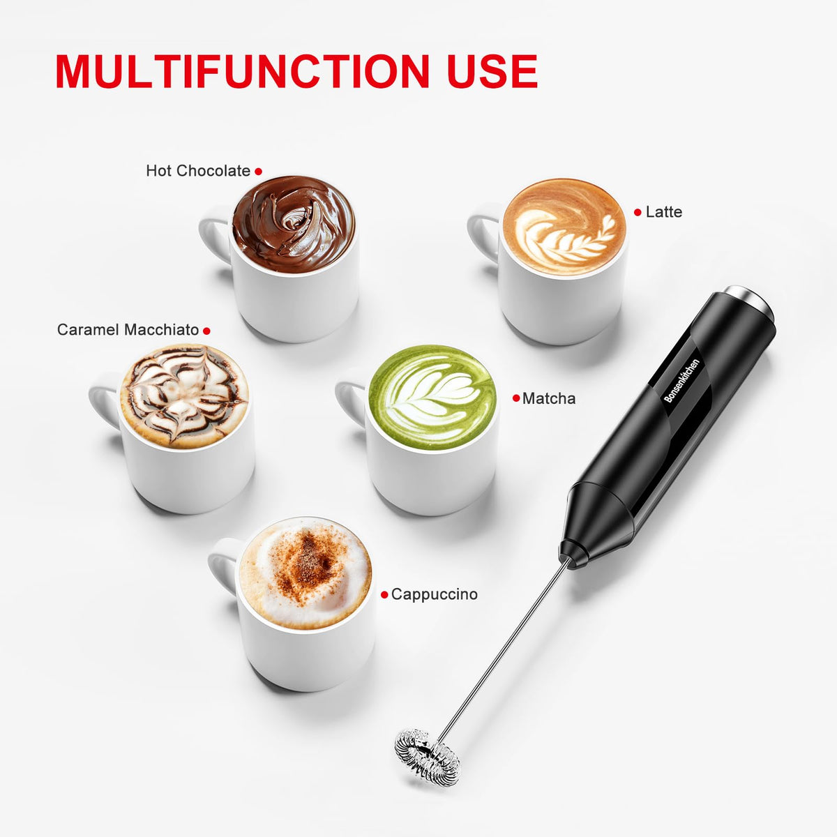 Battery Operated Black Milk Frother R3717
