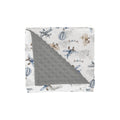 Vintage Planes Helicopters Hot Air Balloon Soft Mink Dotted Backing Double Layer Baby Blanket 30x40 Y7921