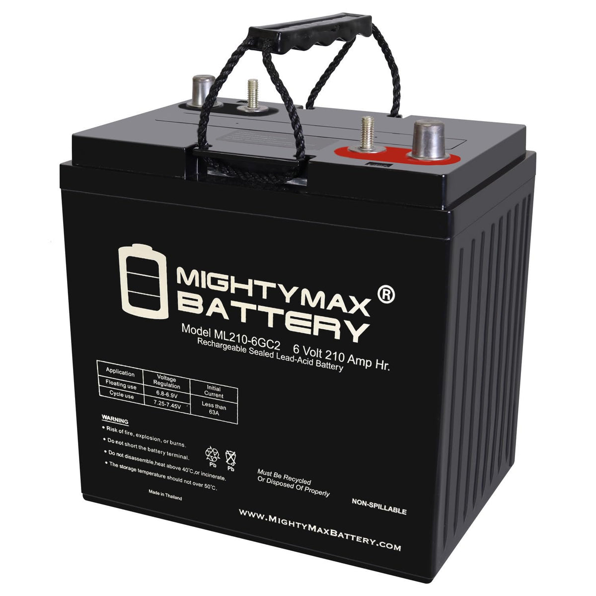 6 Volt 210 AH Rechargeable SLA AGM Battery H564791