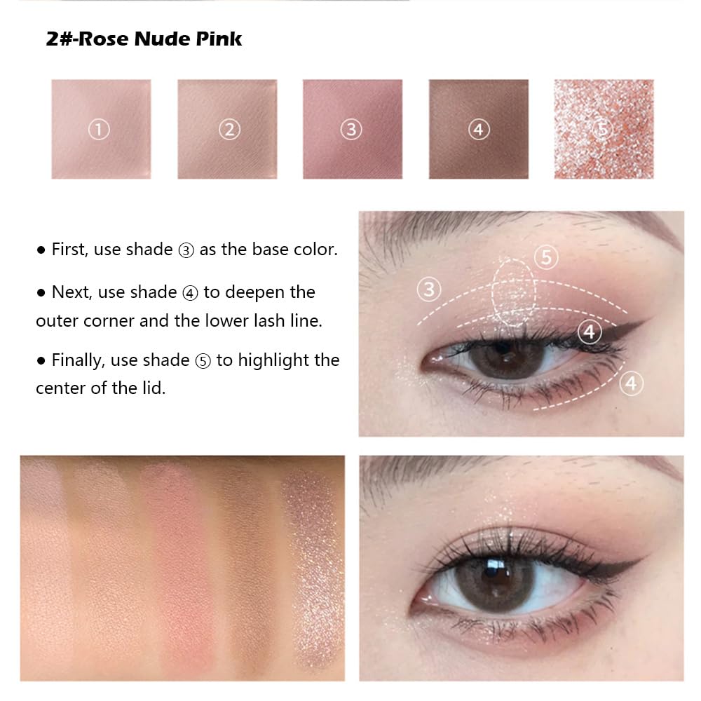 5 Colors Matte and Shimmer Eyeshadow Palette H4926