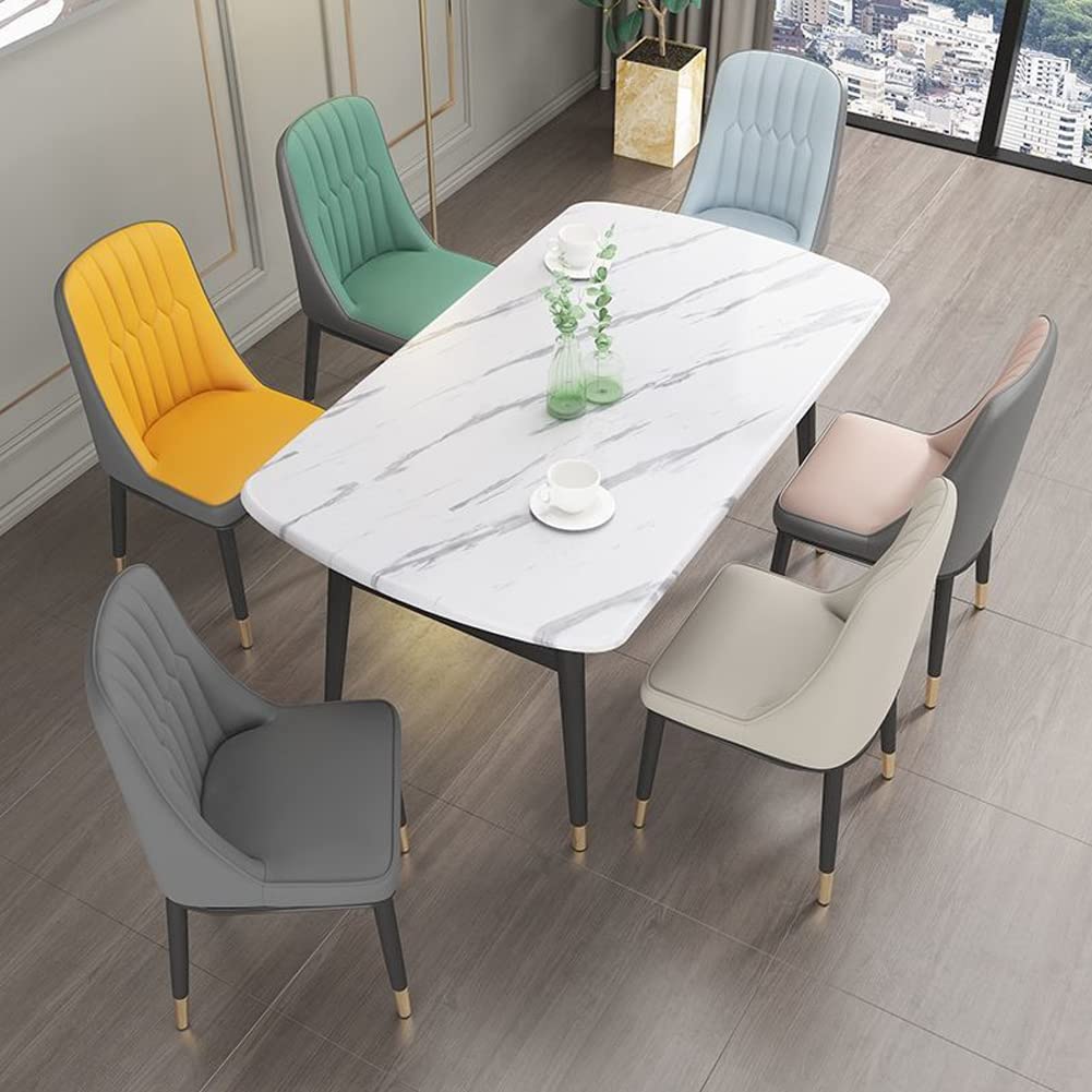 Orange Faux Leather Dining Chairs Set of 6 F1343