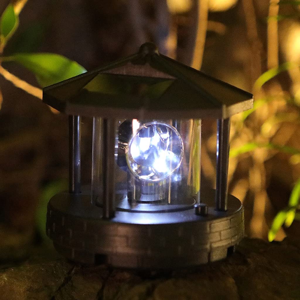 2 Pcs Solar Powered Lighthouse Shape Light N725383