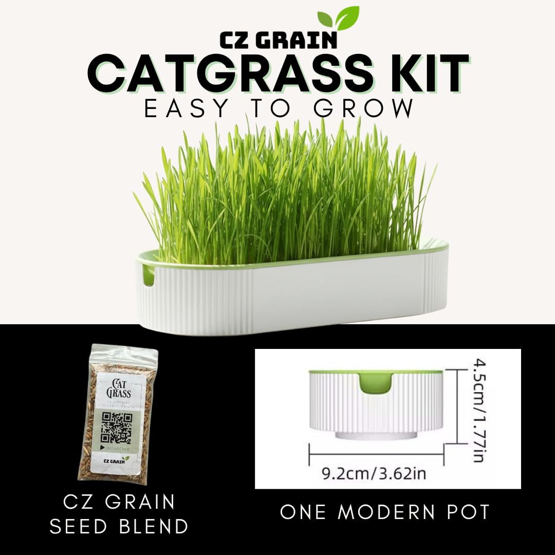 Hydroponic Cat Grass Grow Kit with 2 Oz Non-GMO Seeds O931917