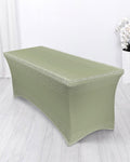 White Speckles Grain Spandex Fitted Table Cover H35862