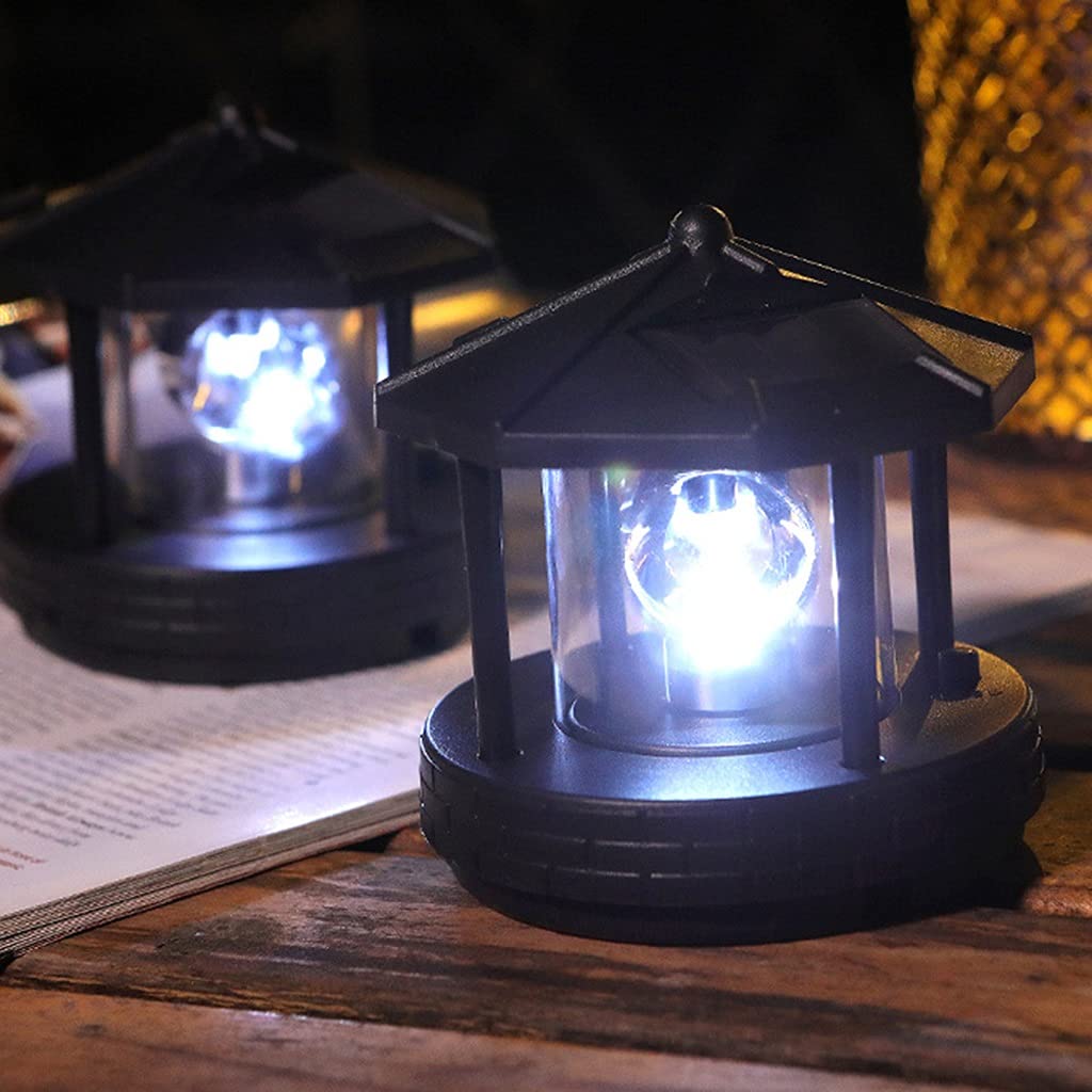 2 Pcs Solar Powered Lighthouse Shape Light N725383