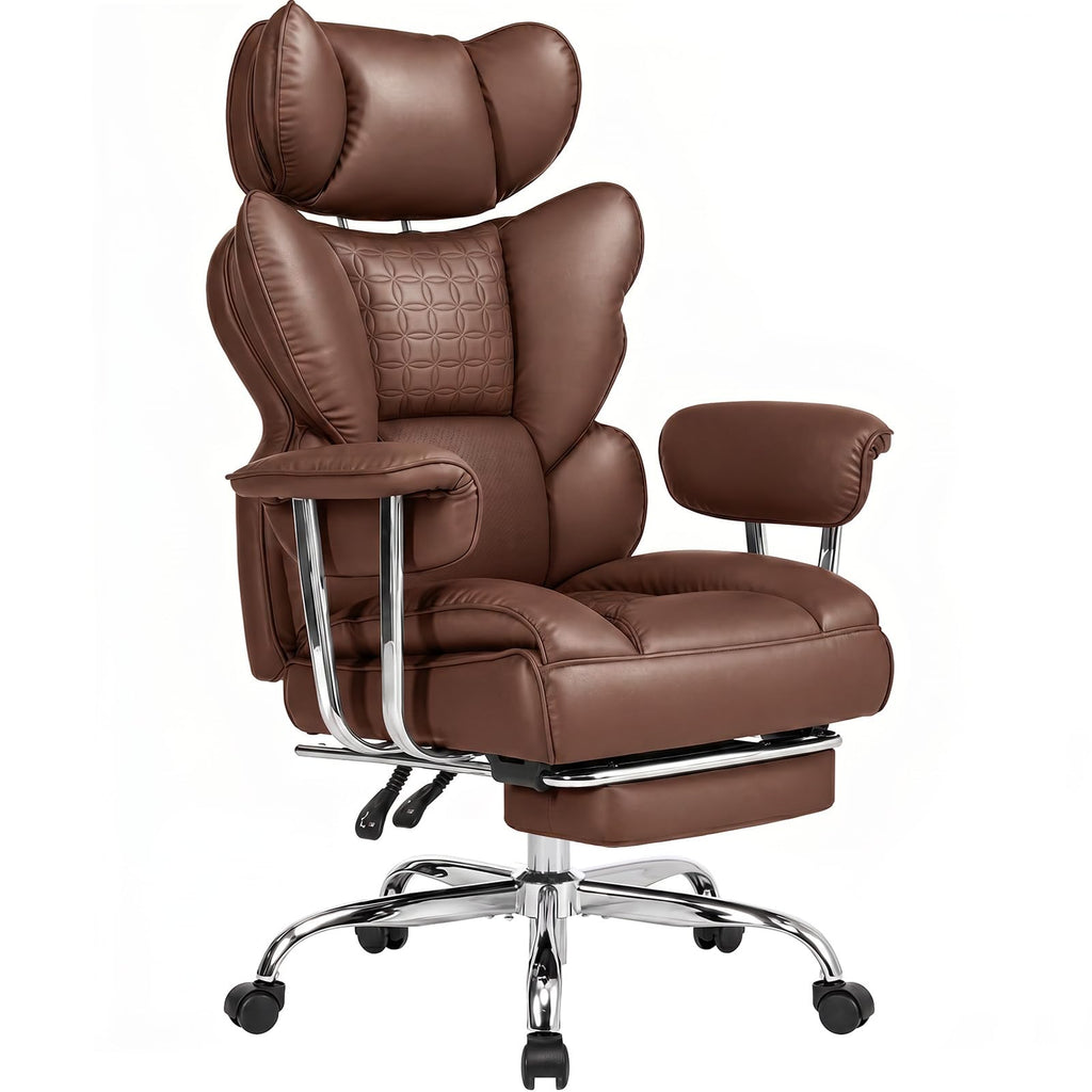 Big and Tall Home Office Desk Chair with Footrest O132